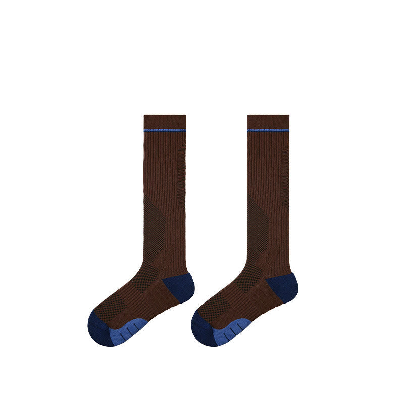 Chaussettes de compression Olivenorma Retro Crew antidérapantes pour Pilates, Barre et yoga, confortables au quotidien, respirantes et coupe athlétique. - Brun - 10 paires - image 19