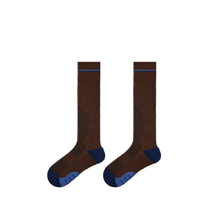 Chaussettes de compression Olivenorma Retro Crew antidérapantes pour Pilates, Barre et yoga, confortables au quotidien, respirantes et coupe athlétique. - Brun - 10 paires - image 19