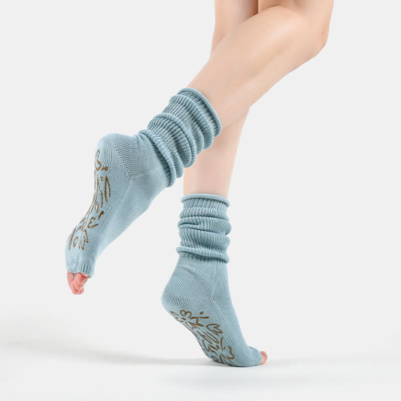 Chaussettes de fitness et de yoga Olivenorma à cinq orteils ouverts, respirantes, avec séparation des orteils et adhérence antidérapante, en coton confortable et stable. - Bleu - 5 paires - image 0