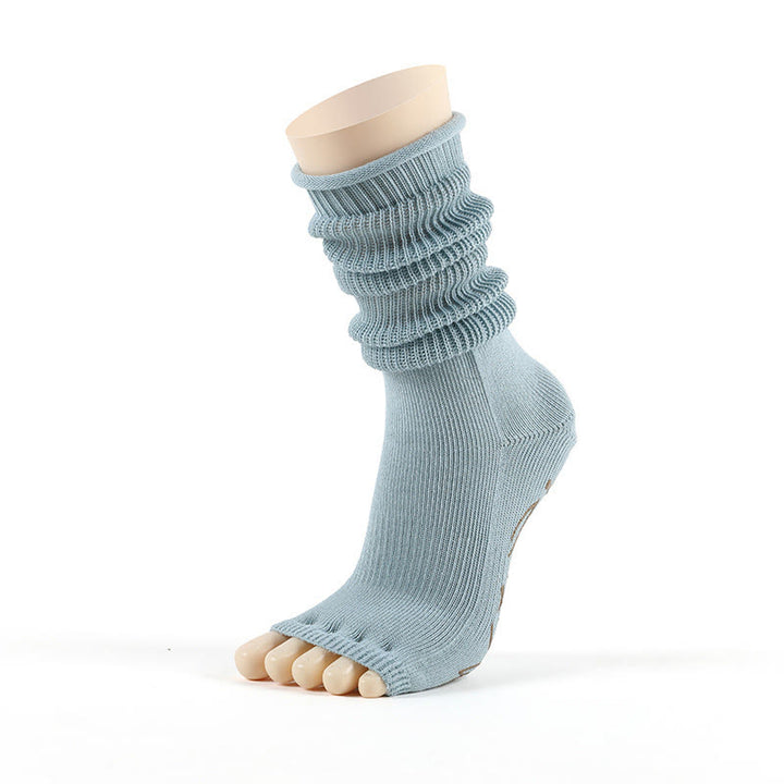 Chaussettes de fitness et de yoga Olivenorma à cinq orteils ouverts, respirantes, avec séparation des orteils et adhérence antidérapante, en coton confortable et stable. - image 1