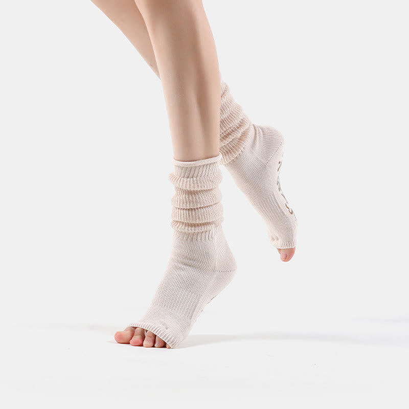 Chaussettes de fitness et de yoga Olivenorma à cinq orteils ouverts, respirantes, avec séparation des orteils et adhérence antidérapante, en coton confortable et stable. - Blanc - 5 paires - image 5