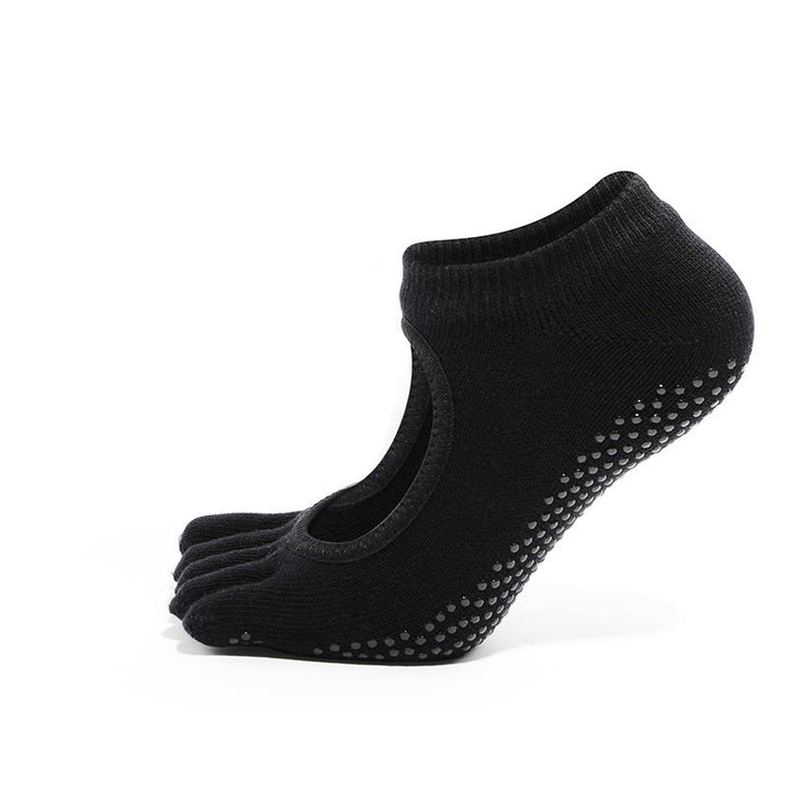 Chaussettes de Pilates et de yoga Olivenorma Minimal Five-Toe respirantes avec séparation des orteils et adhérence optimale, conçues pour un confort léger. - Noir - 10 paires - image 3