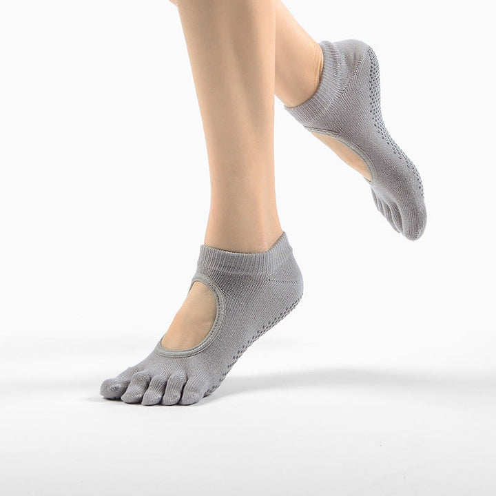 Chaussettes de Pilates et de yoga Olivenorma Minimal Five-Toe respirantes avec séparation des orteils et adhérence optimale, conçues pour un confort léger. - Gris - 10 paires - image 0