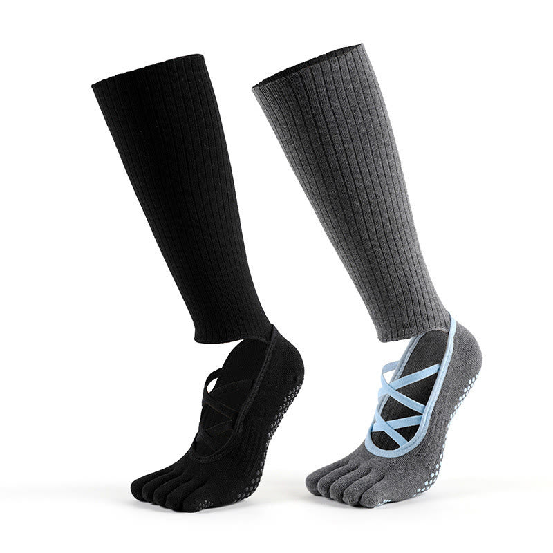 Chaussettes de yoga Olivenorma à bride élastique antidérapantes pour femmes, idéales pour le Pilates et l'entraînement, avec une bride croisée sécurisée et un confort respirant. - image 12
