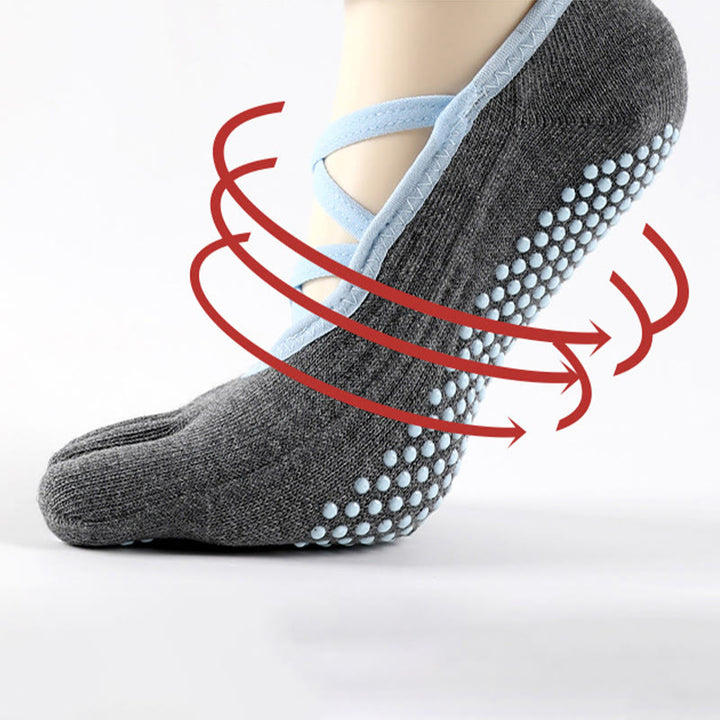 Chaussettes de yoga Olivenorma à bride élastique antidérapantes pour femmes, idéales pour le Pilates et l'entraînement, avec une bride croisée sécurisée et un confort respirant. - image 5