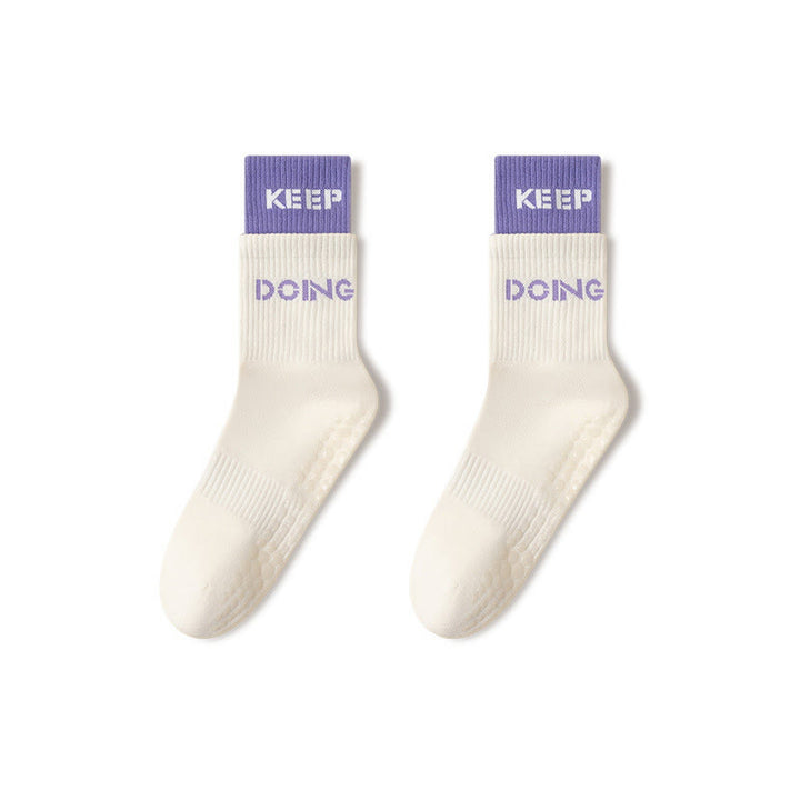 Chaussettes de Pilates et de barre Olivenorma Cushion Grip Crew antidérapantes, confortables et respirantes, avec rembourrage doux et soutien en coton. - image 3
