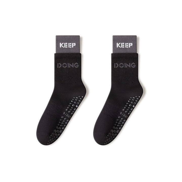 Chaussettes de Pilates et de barre Olivenorma Cushion Grip Crew antidérapantes, confortables et respirantes, avec rembourrage doux et soutien en coton. - Noir - 10 paires - image 10