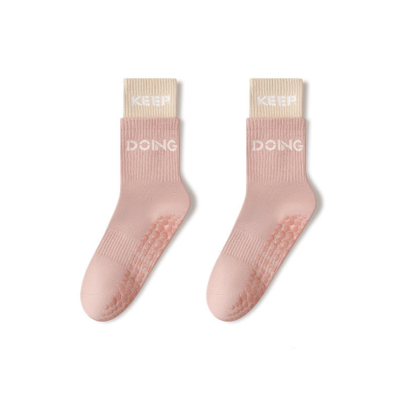 Chaussettes de Pilates et de barre Olivenorma Cushion Grip Crew antidérapantes, confortables et respirantes, avec rembourrage doux et soutien en coton. - Rose - 10 paires - image 6