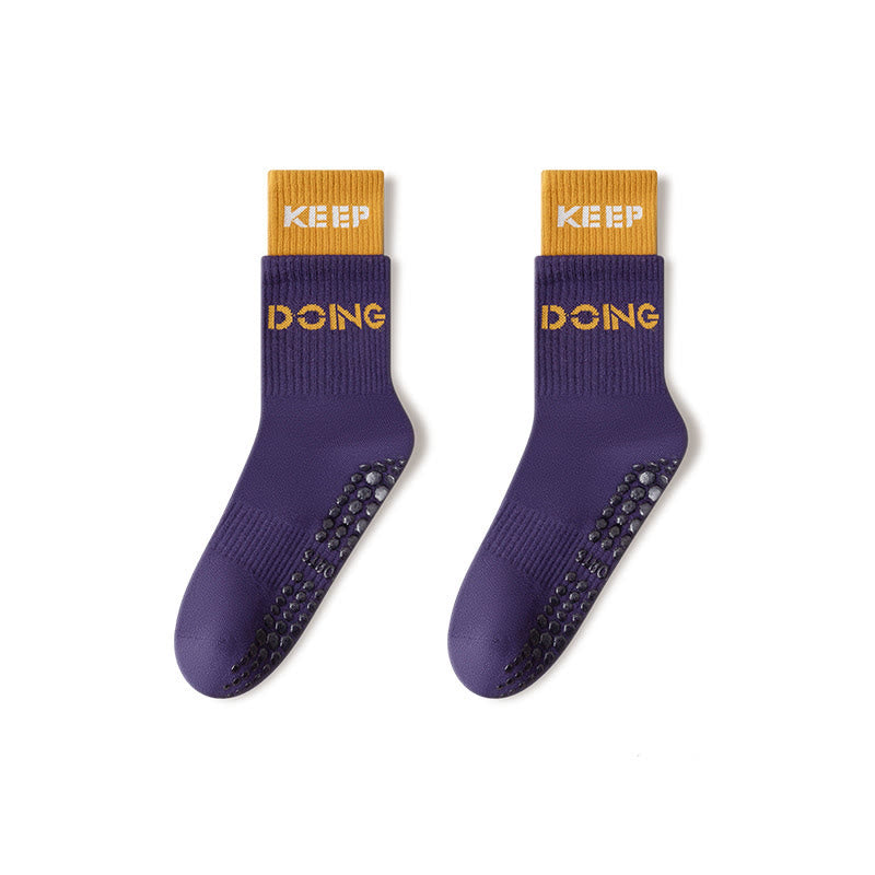 Chaussettes de Pilates et de barre Olivenorma Cushion Grip Crew antidérapantes, confortables et respirantes, avec rembourrage doux et soutien en coton. - Violet - 10 paires - image 12