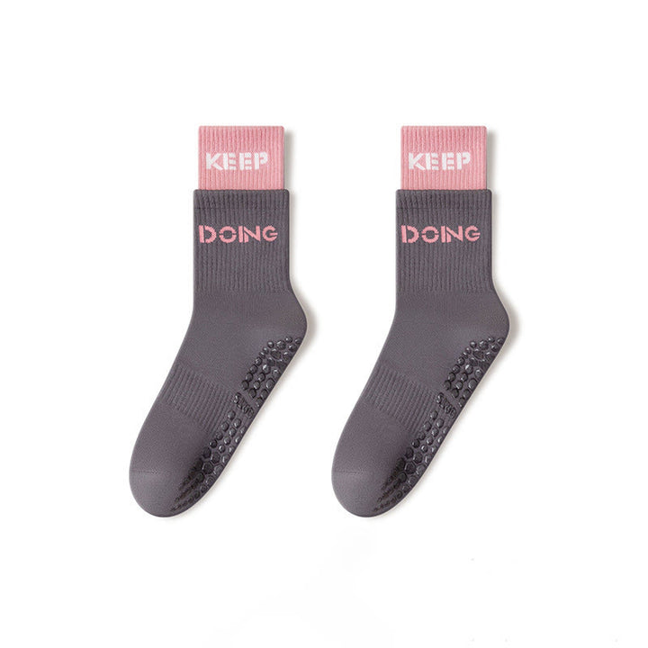 Chaussettes de Pilates et de barre Olivenorma Cushion Grip Crew antidérapantes, confortables et respirantes, avec rembourrage doux et soutien en coton. - Gris - 10 paires - image 11