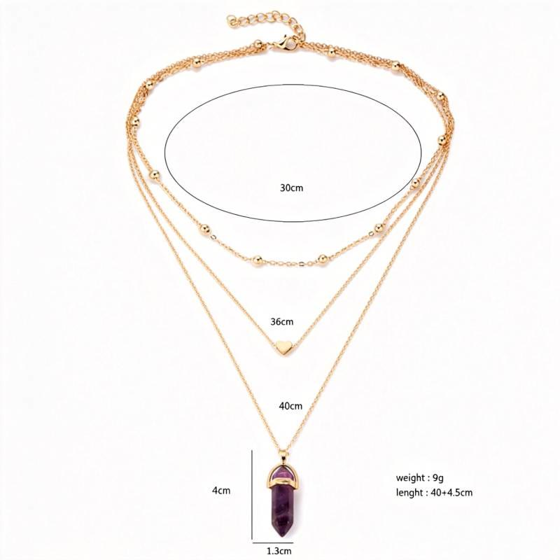 Collier en pierres précieuses hexagonales en cristal naturel - image 14