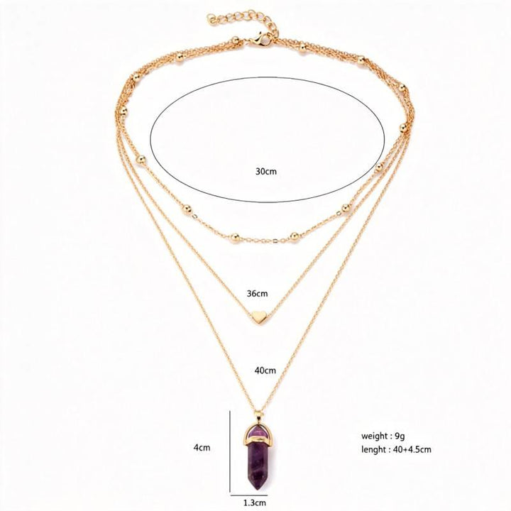 Collier en pierres précieuses hexagonales en cristal naturel - image 14