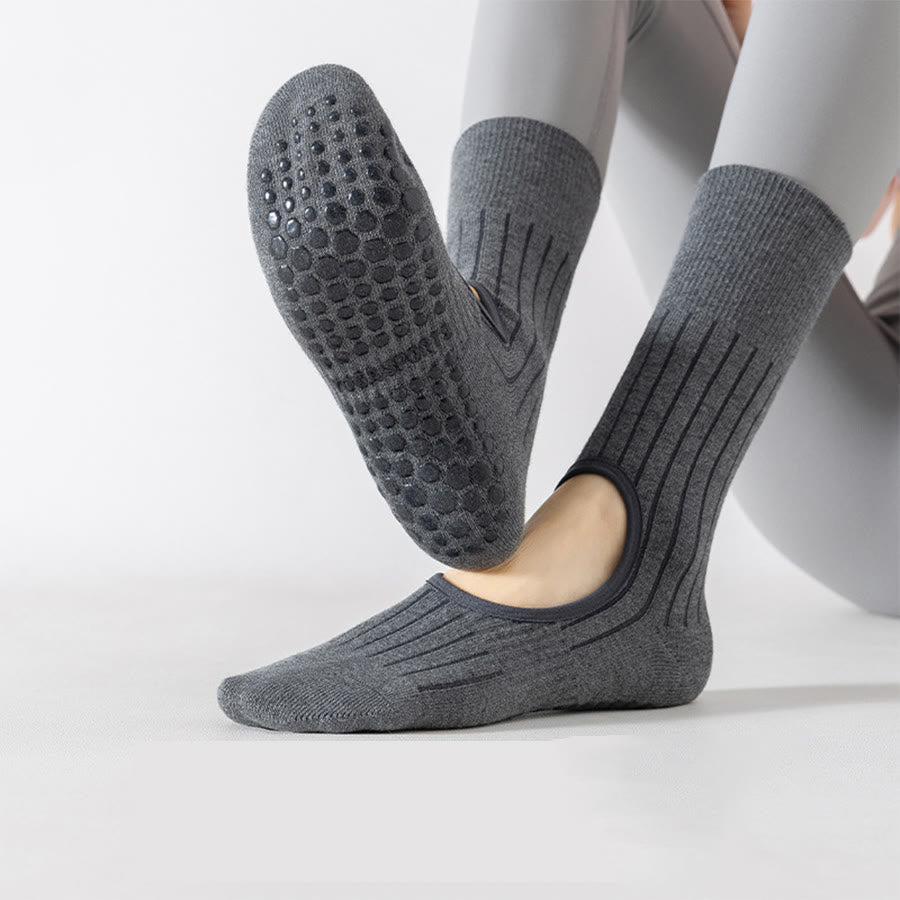 Chaussettes de yoga Olivenorma mi-mollet, bout renforcé, antidérapantes, en coton, confortables pour le Pilates et l'entraînement des femmes - image 0