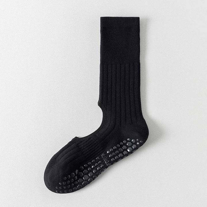 Chaussettes de yoga Olivenorma mi-mollet, bout renforcé, antidérapantes, en coton, confortables pour le Pilates et l'entraînement des femmes - Noir - 10 paires - image 6