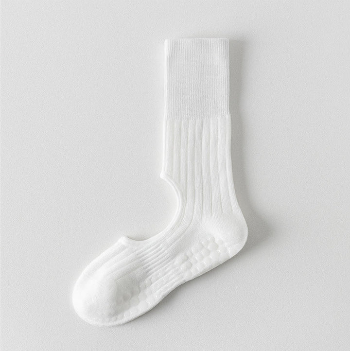 Chaussettes de yoga Olivenorma mi-mollet, bout renforcé, antidérapantes, en coton, confortables pour le Pilates et l'entraînement des femmes - Blanc - 10 paires - image 5