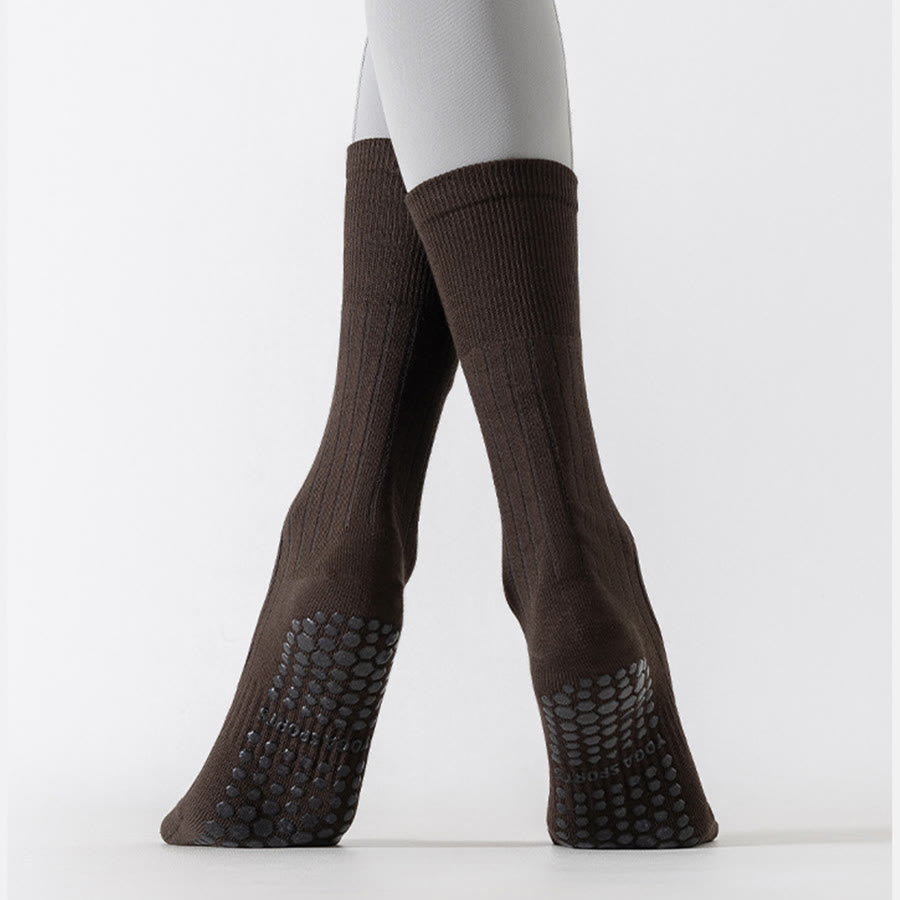 Chaussettes de yoga Olivenorma mi-mollet, bout renforcé, antidérapantes, en coton, confortables pour le Pilates et l'entraînement des femmes - image 11