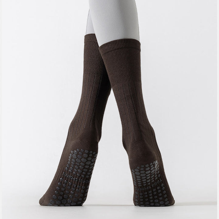 Chaussettes de yoga Olivenorma mi-mollet, bout renforcé, antidérapantes, en coton, confortables pour le Pilates et l'entraînement des femmes - image 11