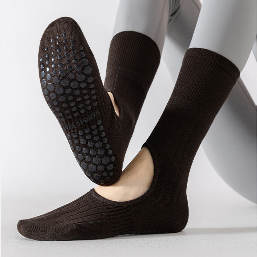 Chaussettes de yoga Olivenorma mi-mollet, bout renforcé, antidérapantes, en coton, confortables pour le Pilates et l'entraînement des femmes - image 10