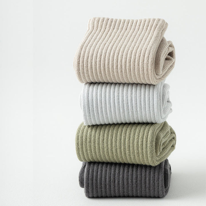 Chaussettes de yoga Olivenorma mi-mollet en coton antidérapant et respirant, confortables et à bout fermé, couleur unie. - image 14