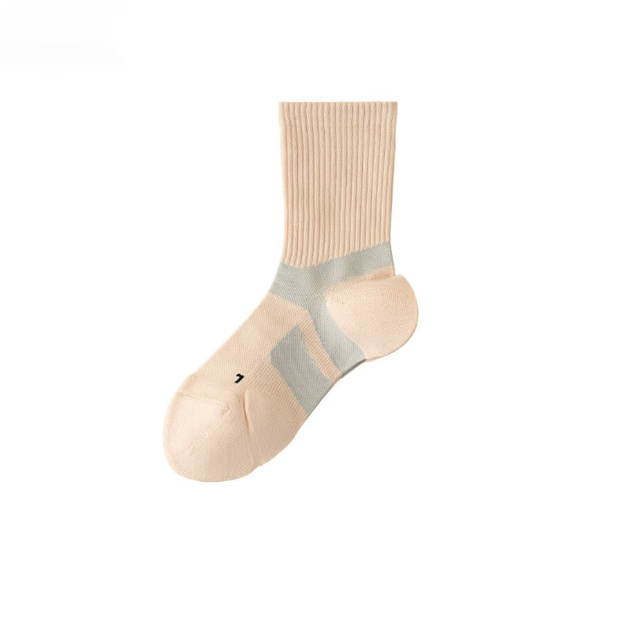 Chaussettes de yoga Olivenorma mi-mollet, respirantes, confortables et antidérapantes, idéales pour le Pilates et la barre, pour femmes. - Rose-gris - 10 paires - image 6