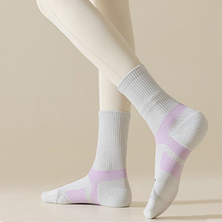 Chaussettes de yoga Olivenorma mi-mollet, respirantes, confortables et antidérapantes, idéales pour le Pilates et la barre, pour femmes. - Gris-violet - 10 paires - image 0
