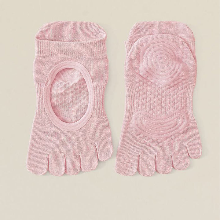 Chaussettes de yoga Olivenorma sans dos, à cinq orteils, en coton antidérapant, respirantes et absorbantes, idéales pour la barre et le yoga. - Rose - 10 paires - image 9