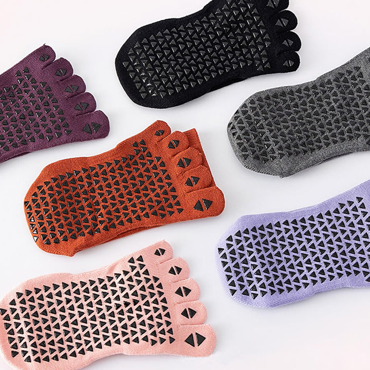 Chaussettes de yoga Olivenorma mi-mollet à cinq orteils, en coton respirant, antidérapantes et confortables pour l'entraînement et le yoga. - image 14