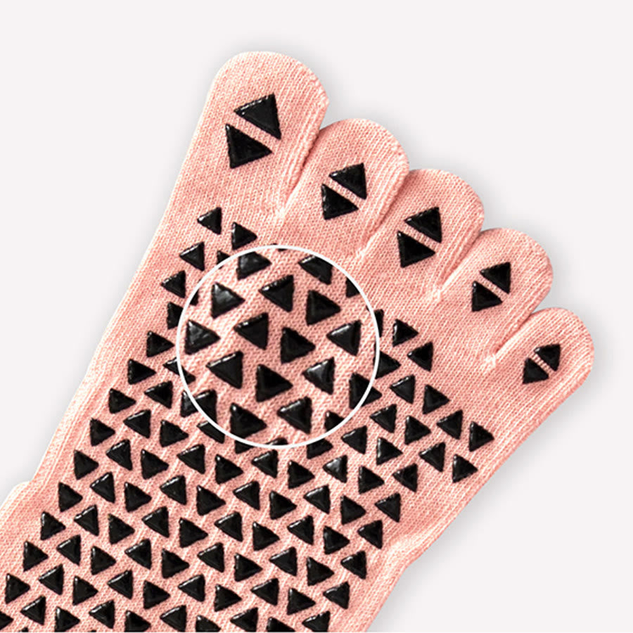 Chaussettes de yoga Olivenorma mi-mollet à cinq orteils, en coton respirant, antidérapantes et confortables pour l'entraînement et le yoga. - image 13