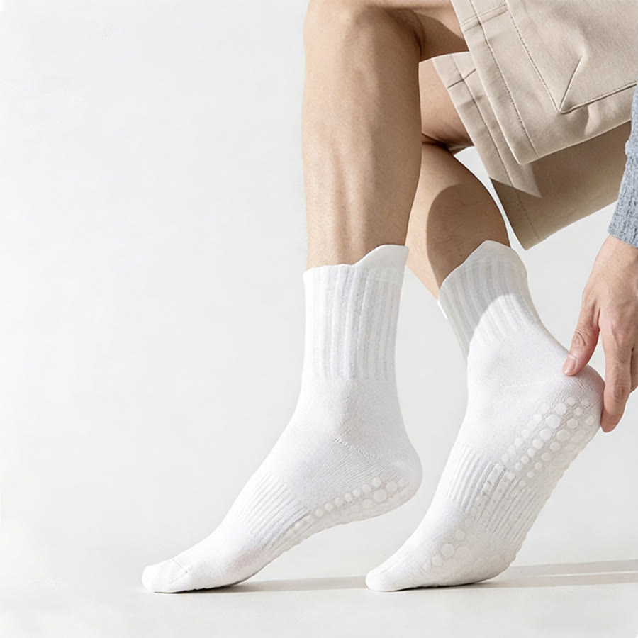 Chaussettes de yoga pour hommes Olivenorma, couleur unie, bout renforcé, antidérapantes, respirantes et confortables pour le sport. - image 7