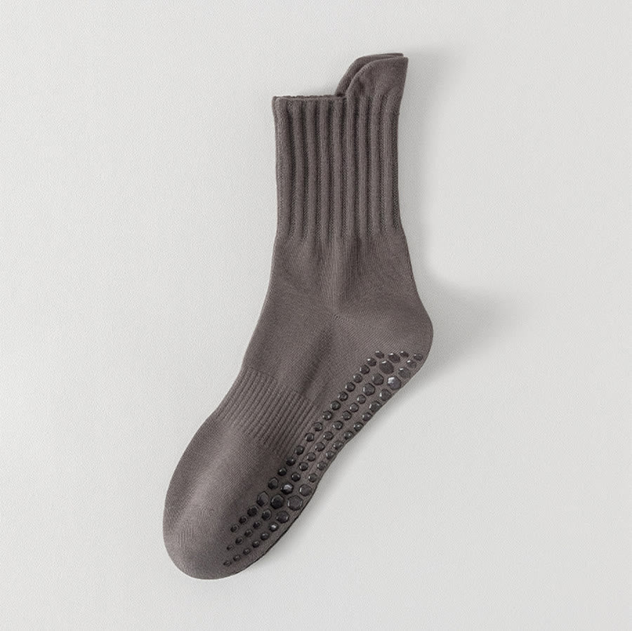 Chaussettes de yoga pour hommes Olivenorma, couleur unie, bout renforcé, antidérapantes, respirantes et confortables pour le sport. - Gris foncé - 10 paires - image 12