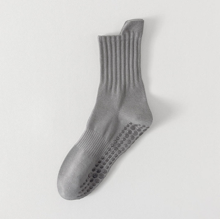 Chaussettes de yoga pour hommes Olivenorma, couleur unie, bout renforcé, antidérapantes, respirantes et confortables pour le sport. - Gris moyen - 10 paires - image 11