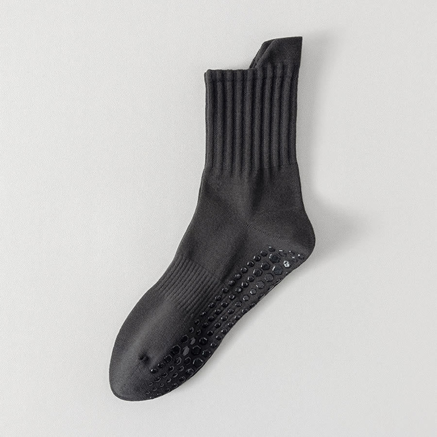 Chaussettes de yoga pour hommes Olivenorma, couleur unie, bout renforcé, antidérapantes, respirantes et confortables pour le sport. - Gris noirâtre - 10 paires - image 14