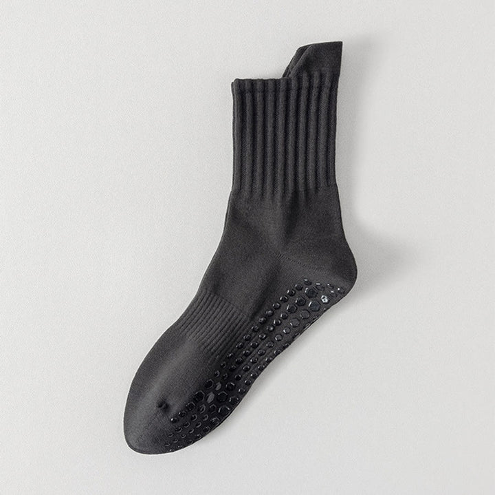 Chaussettes de yoga pour hommes Olivenorma, couleur unie, bout renforcé, antidérapantes, respirantes et confortables pour le sport. - Gris noirâtre - 10 paires - image 14