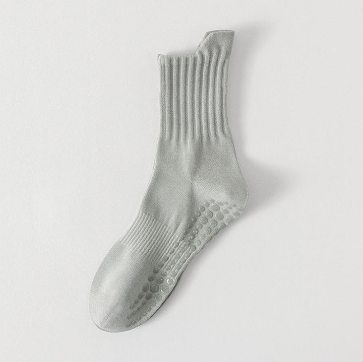 Chaussettes de yoga pour hommes Olivenorma, couleur unie, bout renforcé, antidérapantes, respirantes et confortables pour le sport. - Gris clair - 10 paires - image 8