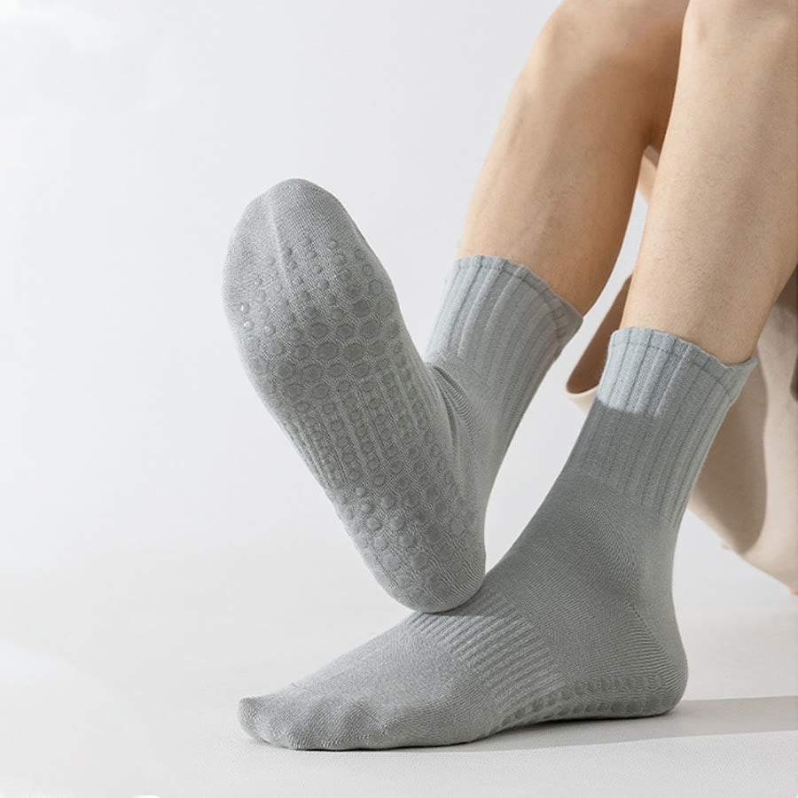 Chaussettes de yoga pour hommes Olivenorma, couleur unie, bout renforcé, antidérapantes, respirantes et confortables pour le sport. - image 10