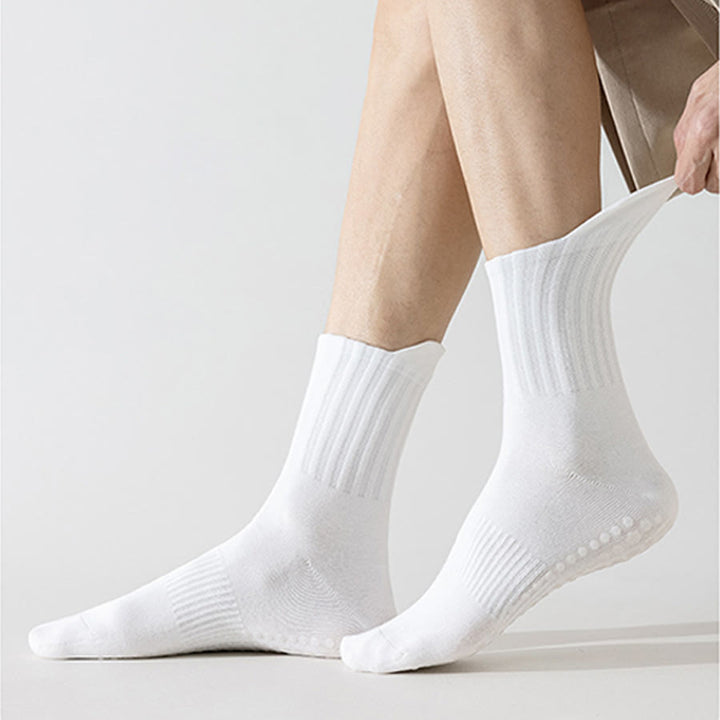 Chaussettes de yoga pour hommes Olivenorma, couleur unie, bout renforcé, antidérapantes, respirantes et confortables pour le sport. - image 5