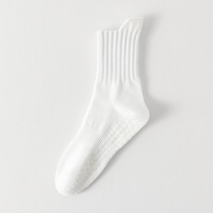 Chaussettes de yoga pour hommes Olivenorma, couleur unie, bout renforcé, antidérapantes, respirantes et confortables pour le sport. - Blanc - 10 paires - image 4
