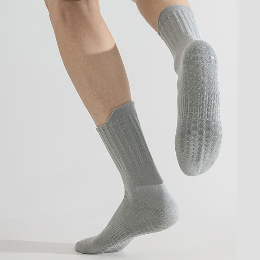 Chaussettes de yoga pour hommes Olivenorma, couleur unie, bout renforcé, antidérapantes, respirantes et confortables pour le sport. - image 9