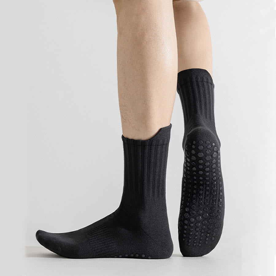 Chaussettes de yoga pour hommes Olivenorma, couleur unie, bout renforcé, antidérapantes, respirantes et confortables pour le sport. - image 1