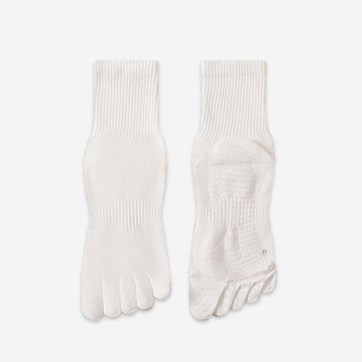 Chaussettes de yoga Olivenorma 100 % coton, cinq orteils, anti-odeurs, respirantes et antidérapantes, pour homme. - Blanc - 10 paires - image 7