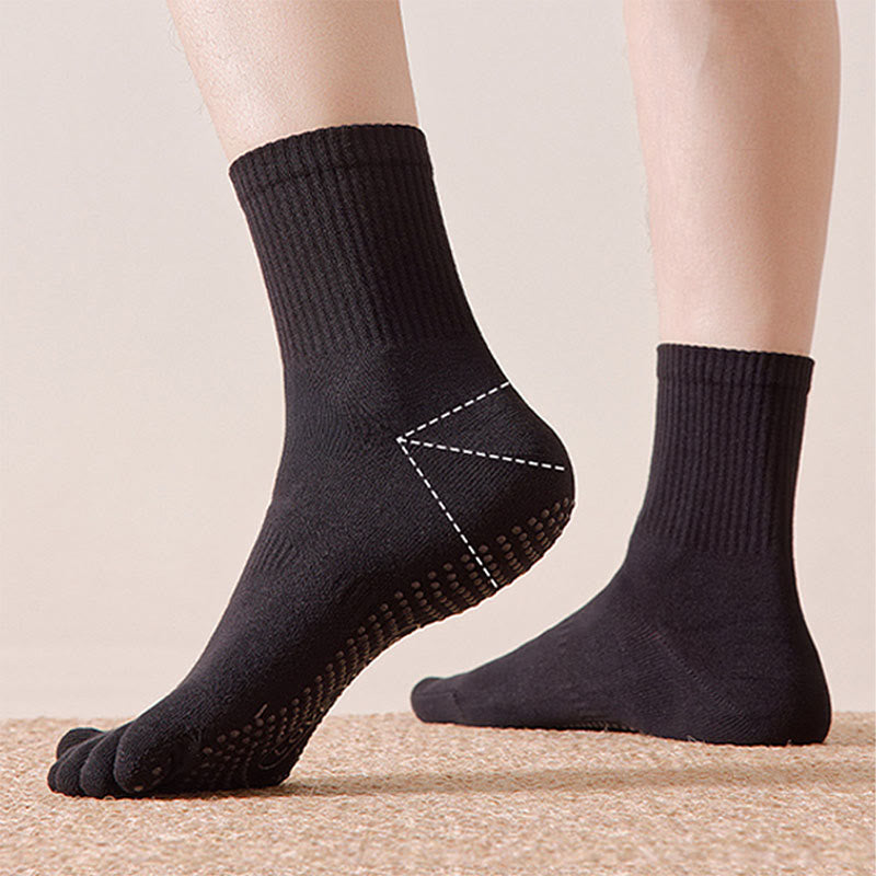 Chaussettes de yoga Olivenorma 100 % coton, cinq orteils, anti-odeurs, respirantes et antidérapantes, pour homme. - image 6