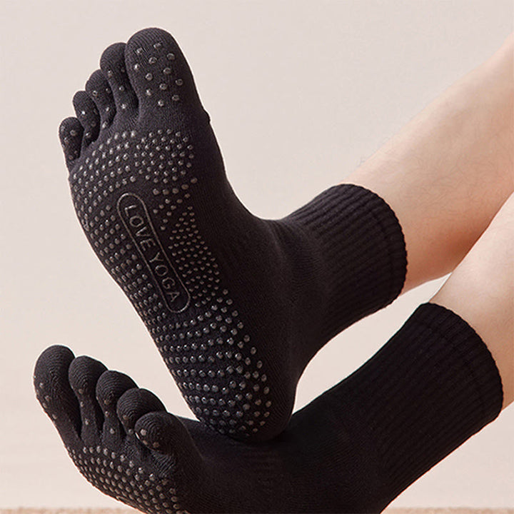 Chaussettes de yoga Olivenorma 100 % coton, cinq orteils, anti-odeurs, respirantes et antidérapantes, pour homme. - image 5