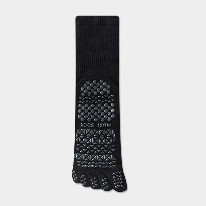 Chaussettes de sport Olivenorma longues à cinq orteils, respirantes, antidérapantes et évacuant l'humidité, pour hommes, idéales pour le yoga. - Noir - Chaussettes mi-mollet : 20 cm - 10 paires - image 10