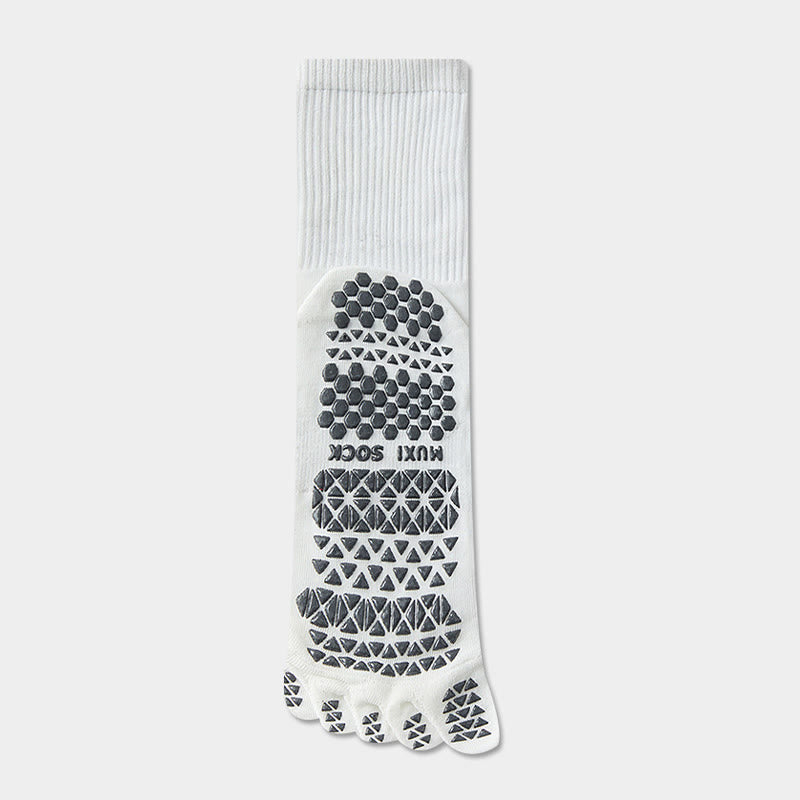 Chaussettes de sport Olivenorma longues à cinq orteils, respirantes, antidérapantes et évacuant l'humidité, pour hommes, idéales pour le yoga. - Blanc - Chaussettes mi-mollet : 20 cm - 10 paires - image 8