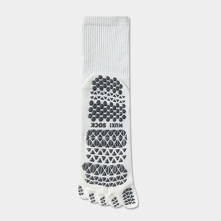 Chaussettes de sport Olivenorma longues à cinq orteils, respirantes, antidérapantes et évacuant l'humidité, pour hommes, idéales pour le yoga. - Blanc - Chaussettes mi-mollet : 20 cm - 10 paires - image 8