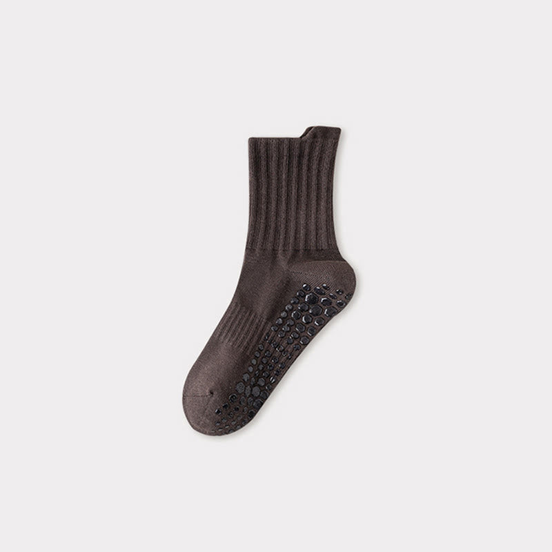 Chaussettes de yoga pour hommes Olivenorma Professional Training, en coton mélangé, antidérapantes et offrant un bon maintien, avec bout renforcé. - Brun foncé - Pointures américaines 6,5 à 10 - 10 paires - image 8