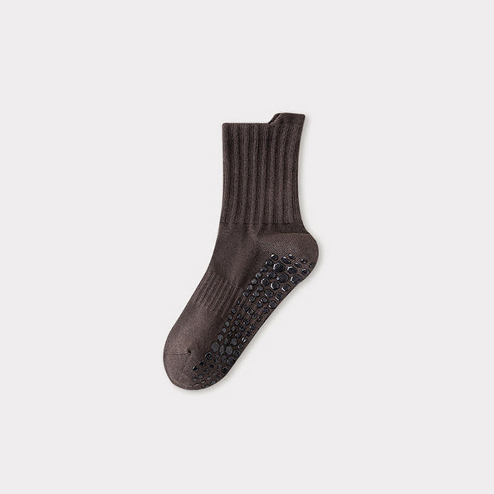 Chaussettes de yoga pour hommes Olivenorma Professional Training, en coton mélangé, antidérapantes et offrant un bon maintien, avec bout renforcé. - Brun foncé - Pointures américaines 6,5 à 10 - 10 paires - image 8