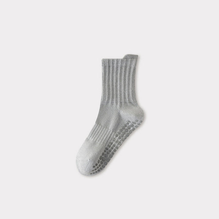 Chaussettes de yoga pour hommes Olivenorma Professional Training, en coton mélangé, antidérapantes et offrant un bon maintien, avec bout renforcé. - Gris clair - Pointures américaines 6,5 à 10 - 10 paires - image 6