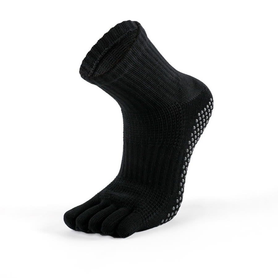 Chaussettes de yoga Olivenorma basses à cinq orteils, respirantes et antidérapantes, pour homme, confortables et idéales pour l'entraînement athlétique. - Noir - US 9-12 - 10 paires - image 4