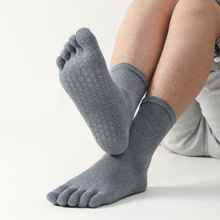 Chaussettes de yoga Olivenorma courtes à cinq orteils, élastiques, confortables, antidérapantes et respirantes pour homme, idéales pour le sport et le yoga. - Gris foncé - 10 paires - image 0